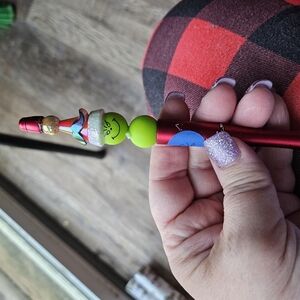 Red Decorative Pen with Smiley Faces